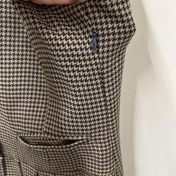 VTG Chelsea Campbell Womens Dress Jumper 8 Tan Houndstooth 100% Wool Academia - Picture 6 of 12